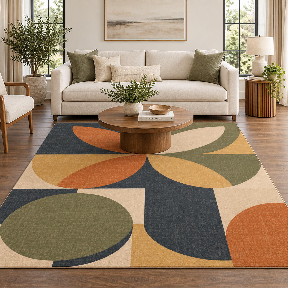 Retro Petal Geo Rug