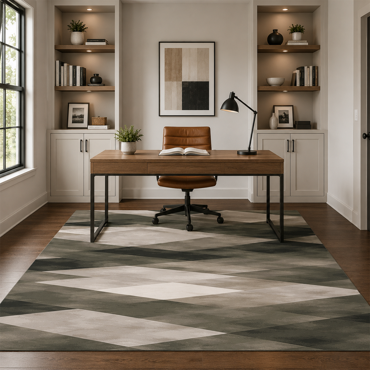 Shadow Weave Geometric Rug