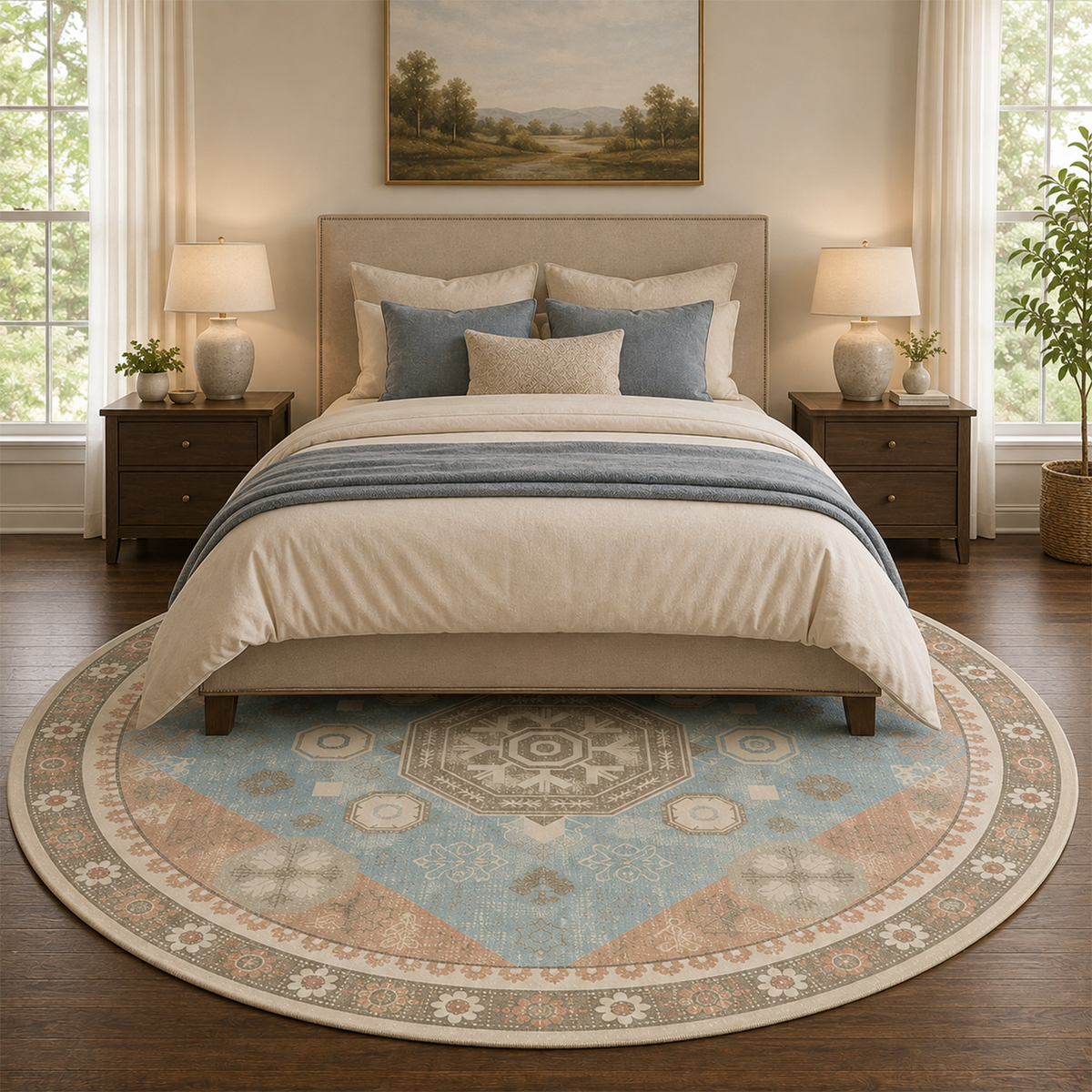 Boho Blue Medallion Rug