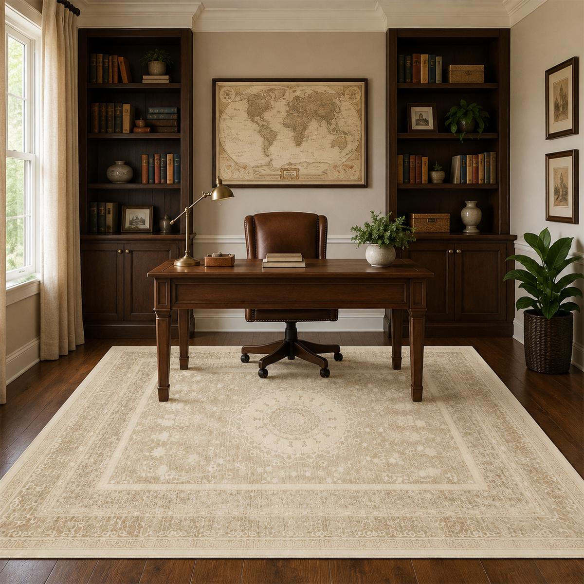 Faded Traditional Medallion Rug