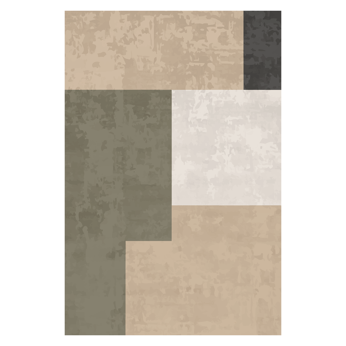 Textured Color Block Area Rug