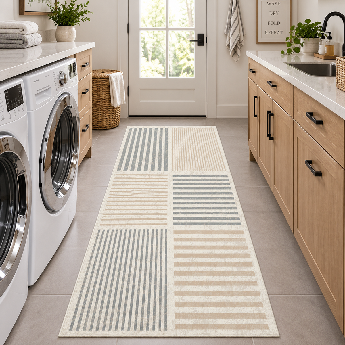 Crosshatch Stripe Rug