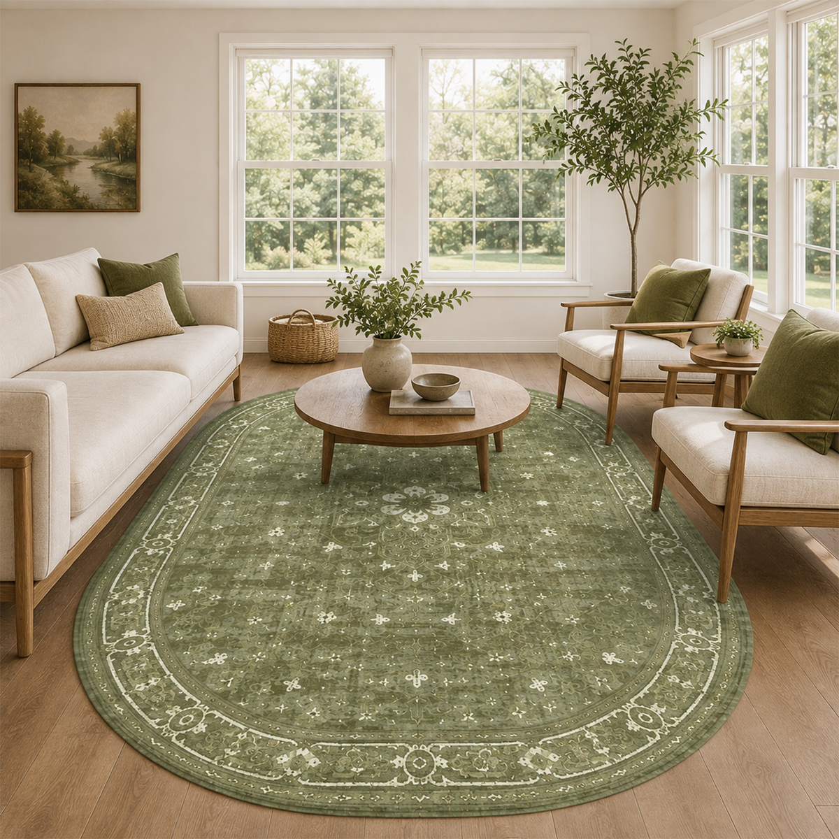 Olive Heritage Medallion Rug