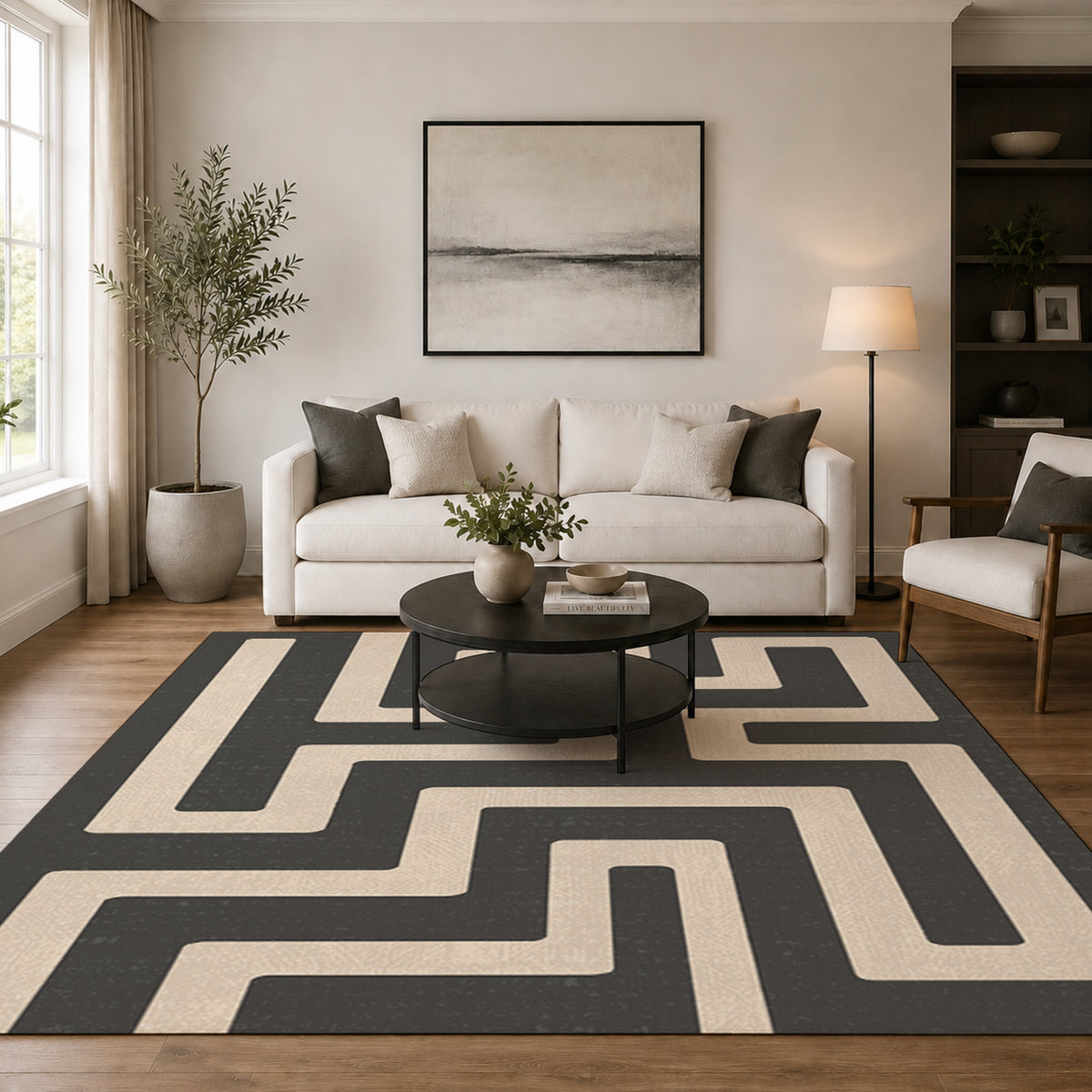 Bold Labyrinth Maze Rug