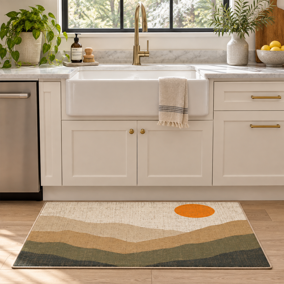 Sunset Mountain Landscape Rug