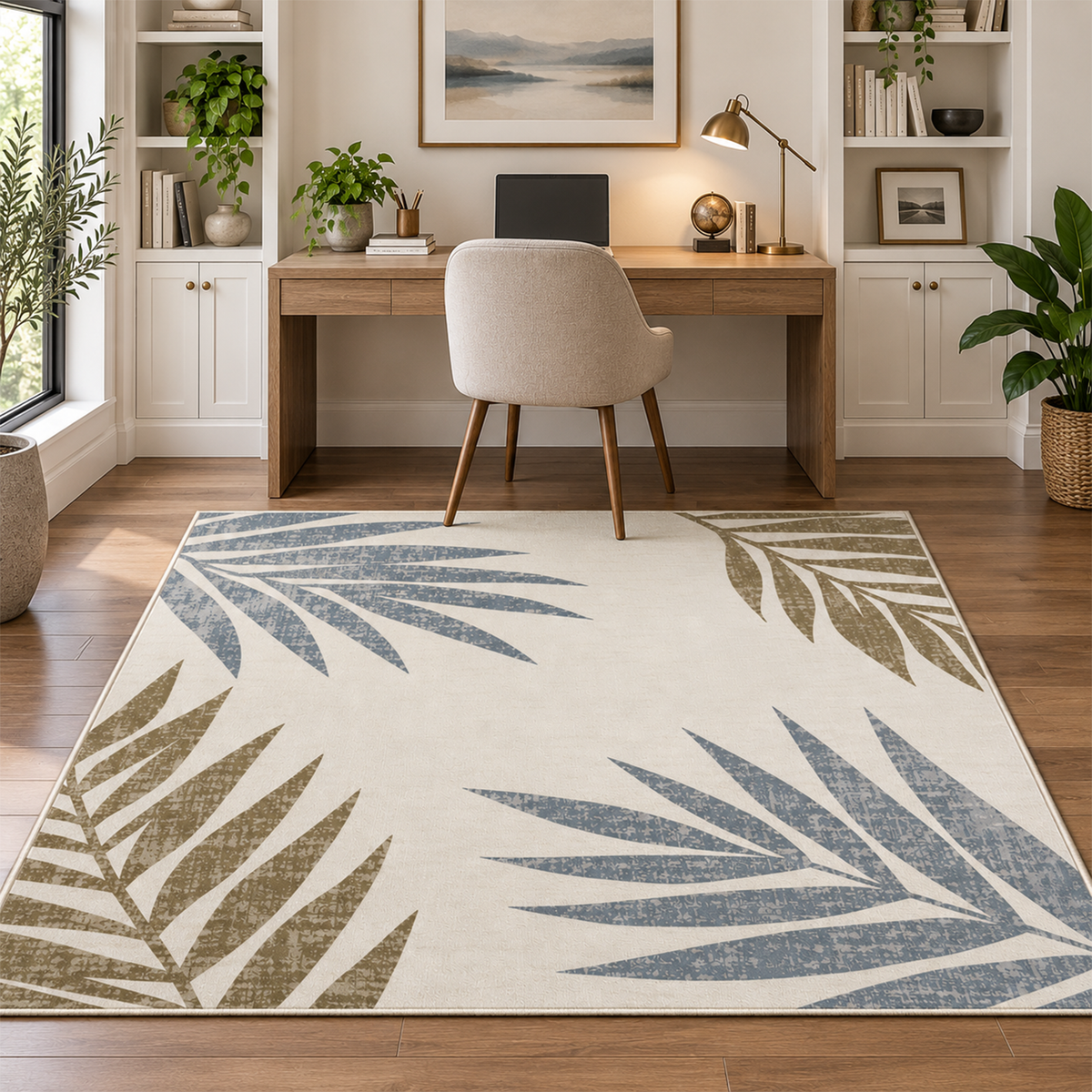 Coastal Palm Leaf Rug
