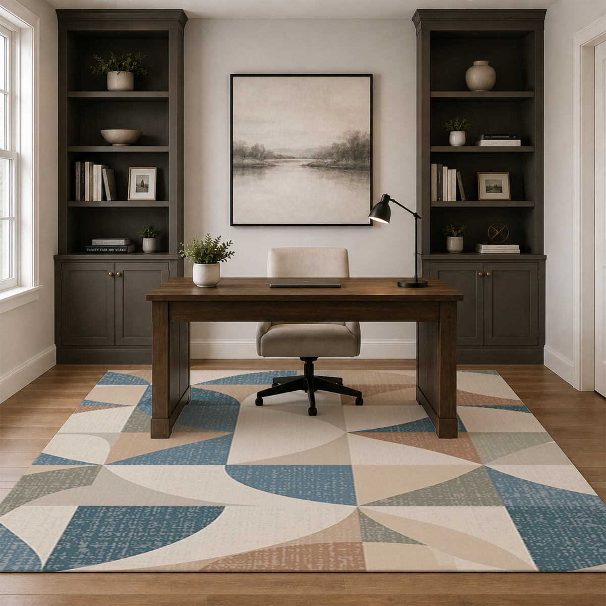 Geometric Arc Mosaic Rug