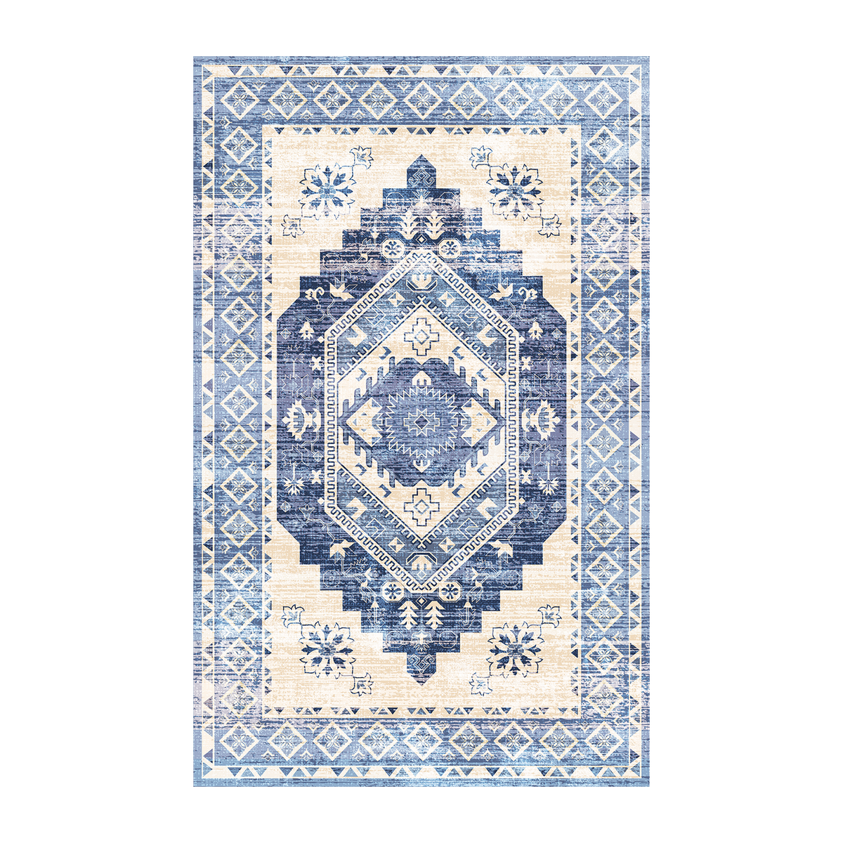 Blue Heritage Geometric Rug
