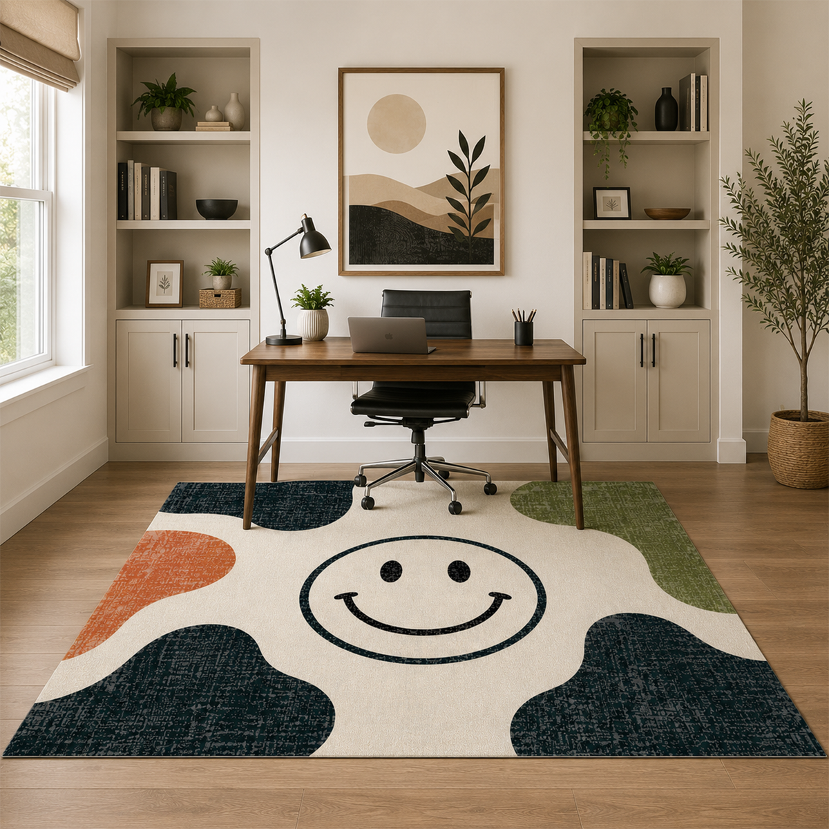 Retro Smiley Abstract Rug