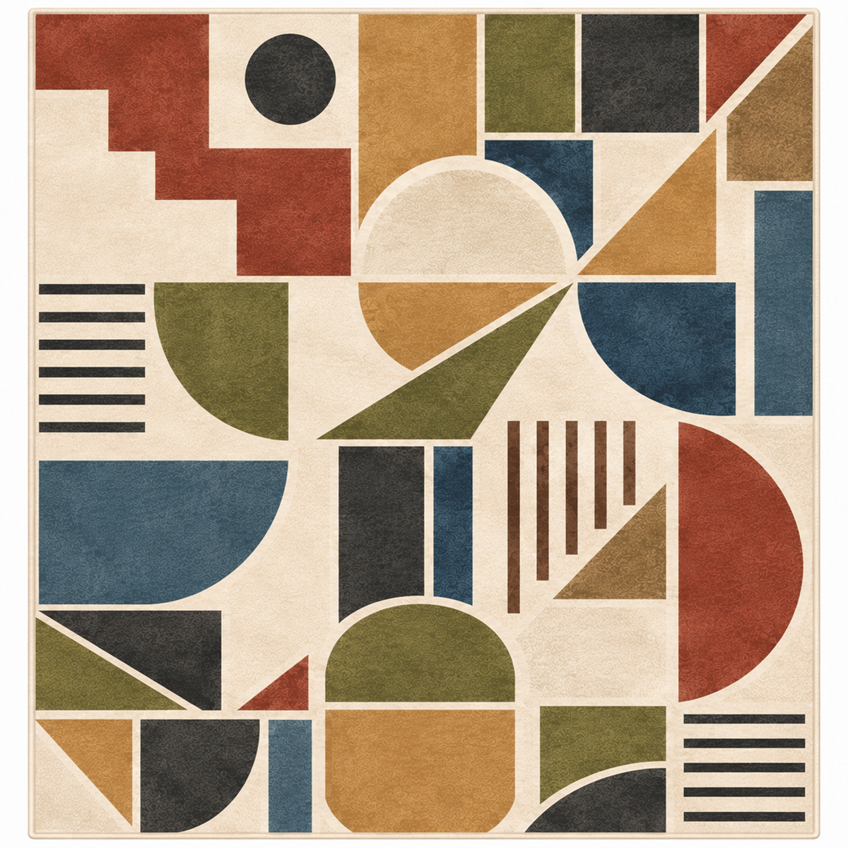 Modern Abstract Geometric Washable Area Rug
