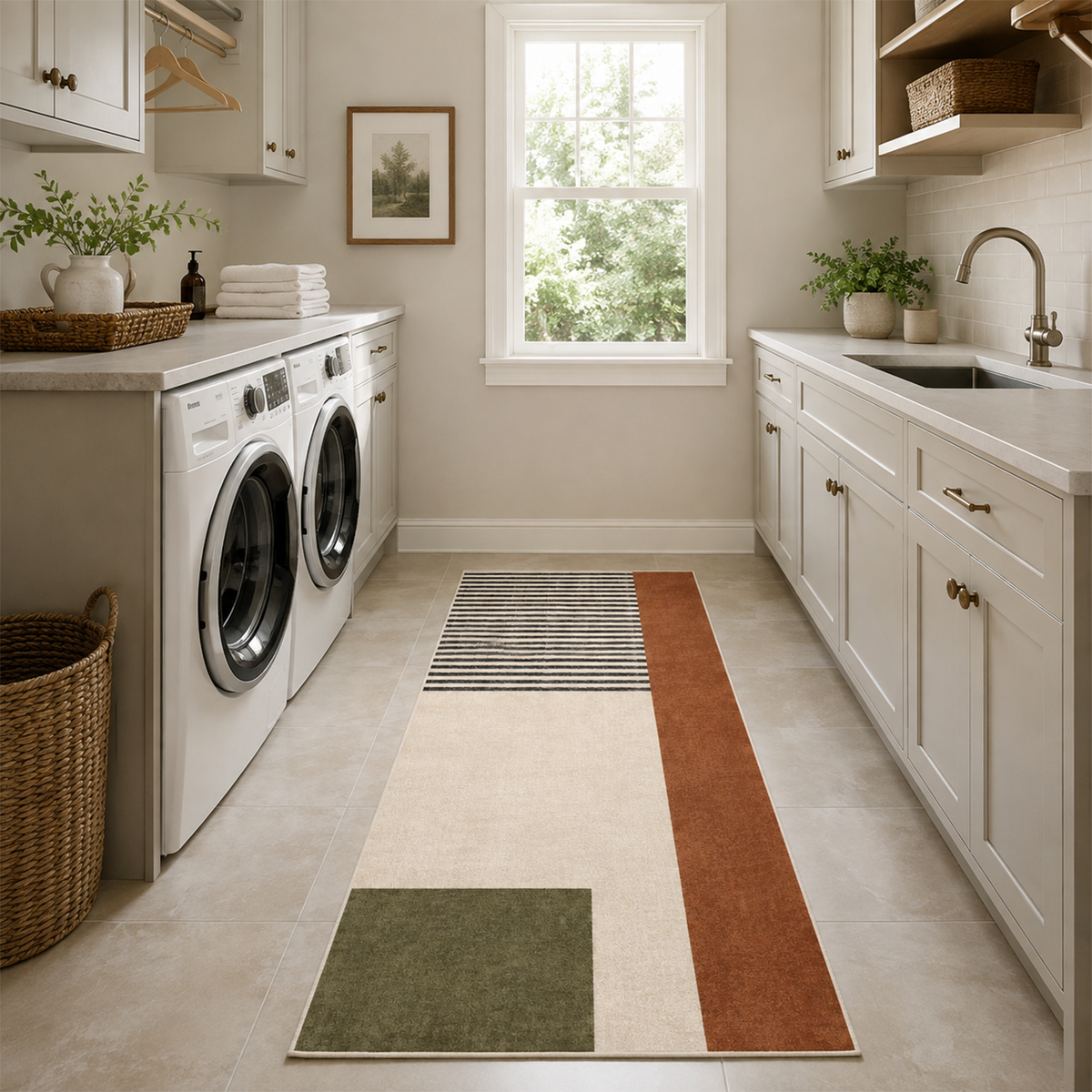 Modern Stripe & Block Rug