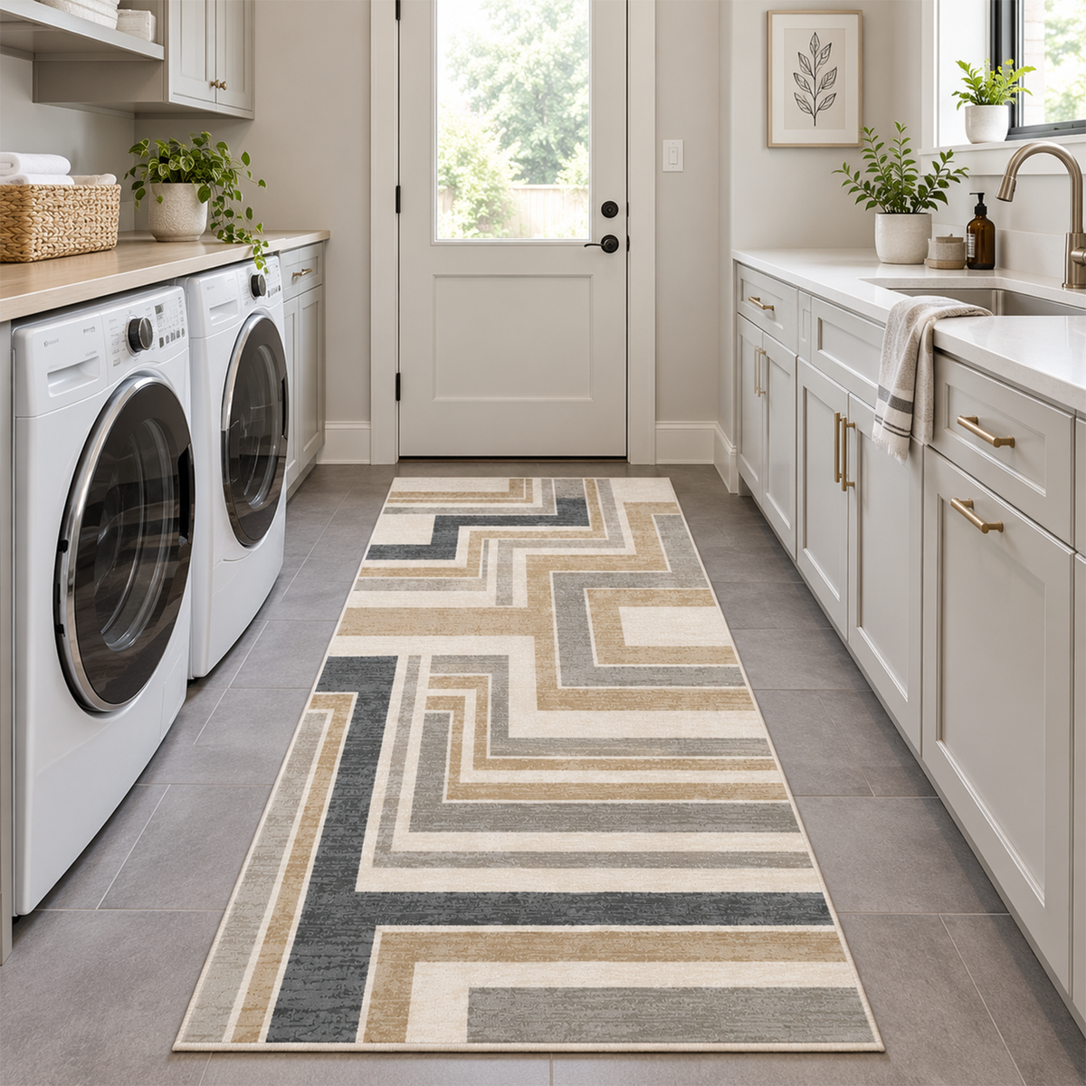 Modern Linear Maze Rug
