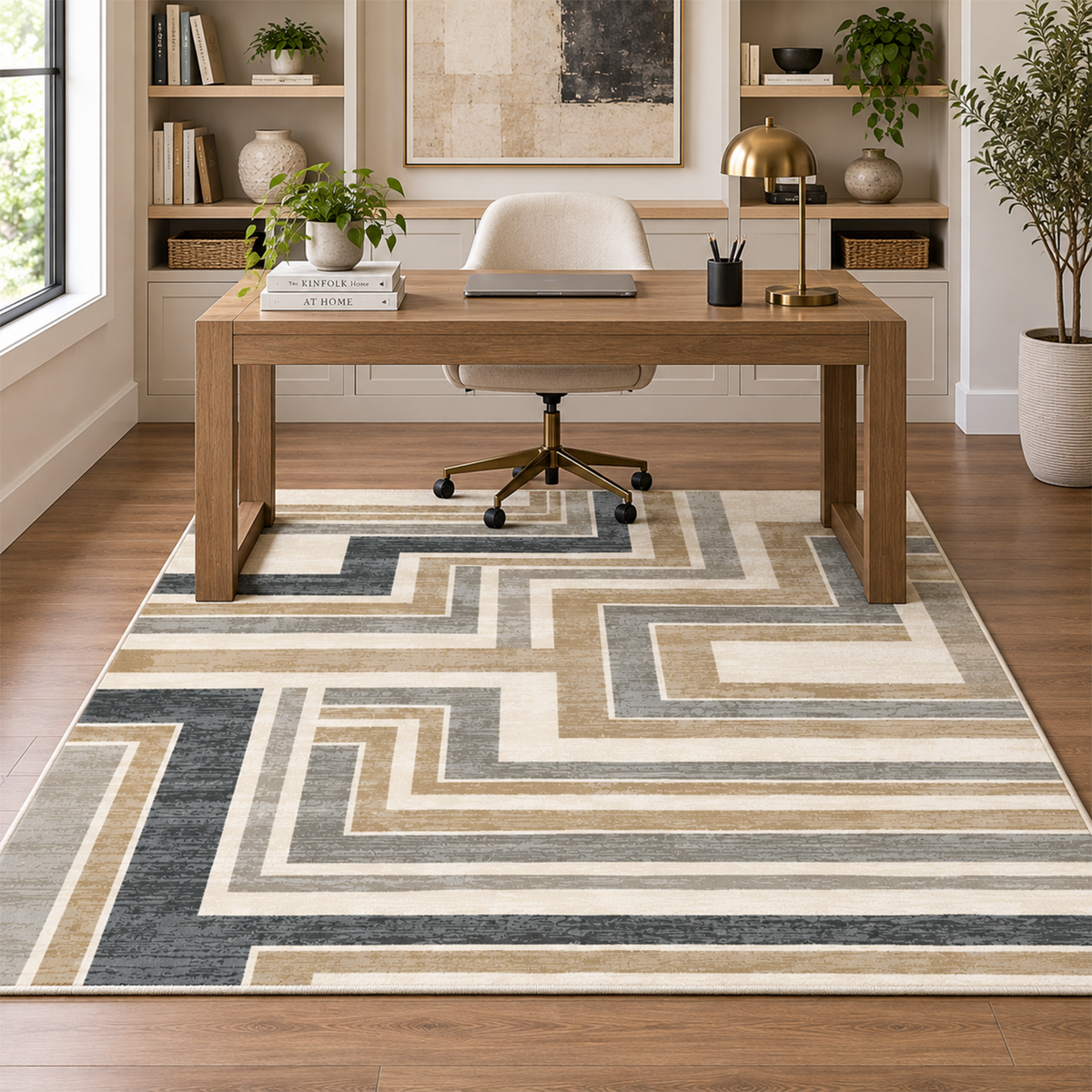 Modern Linear Maze Rug