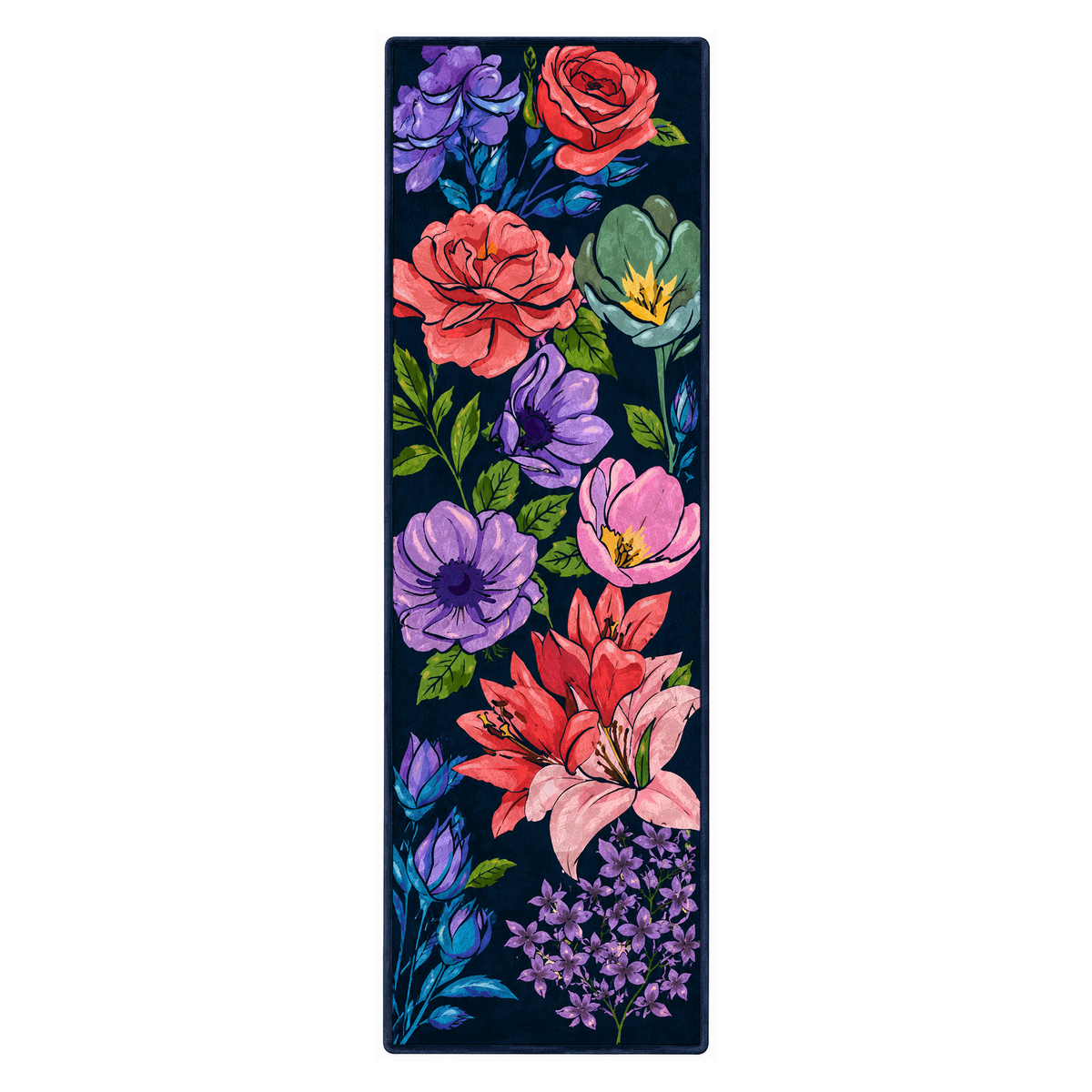 Bold Floral Garden Washable Area Rug