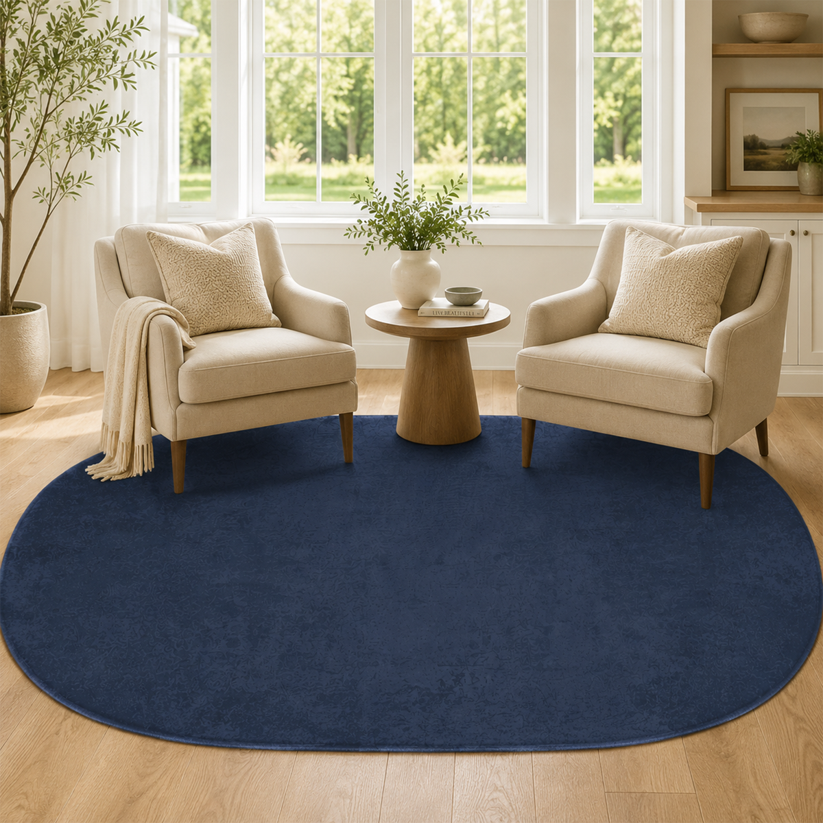 Midnight Navy Textured Area Rug