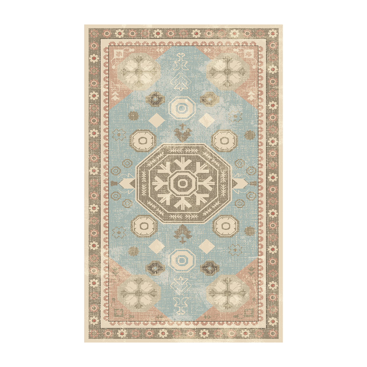 Boho Blue Medallion Rug