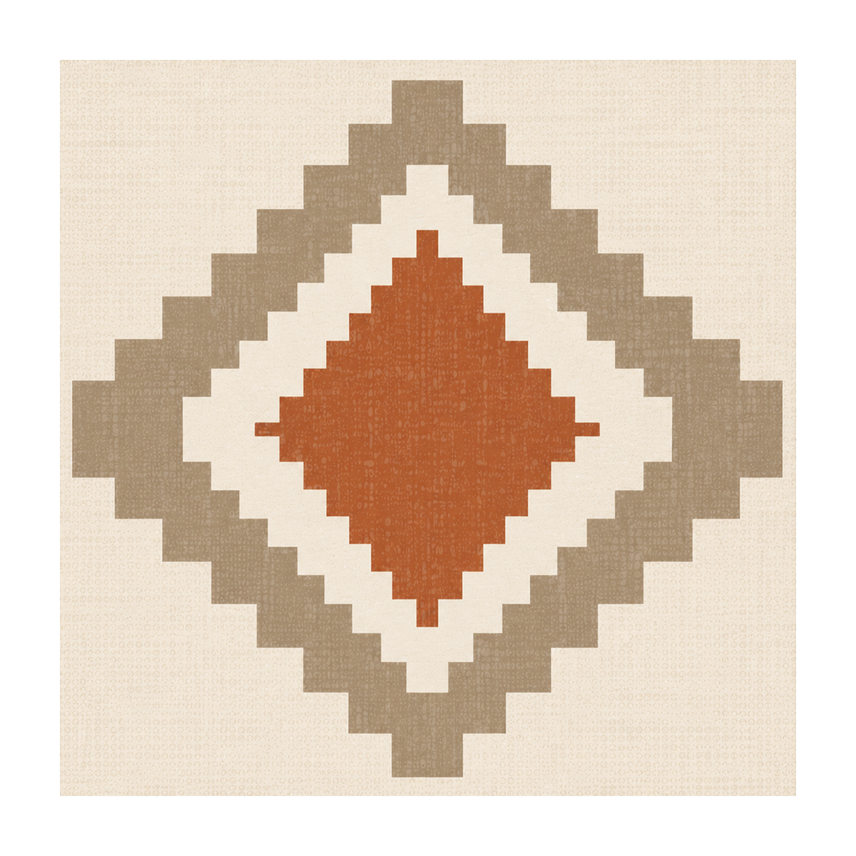 Terracotta Diamond Geo Rug