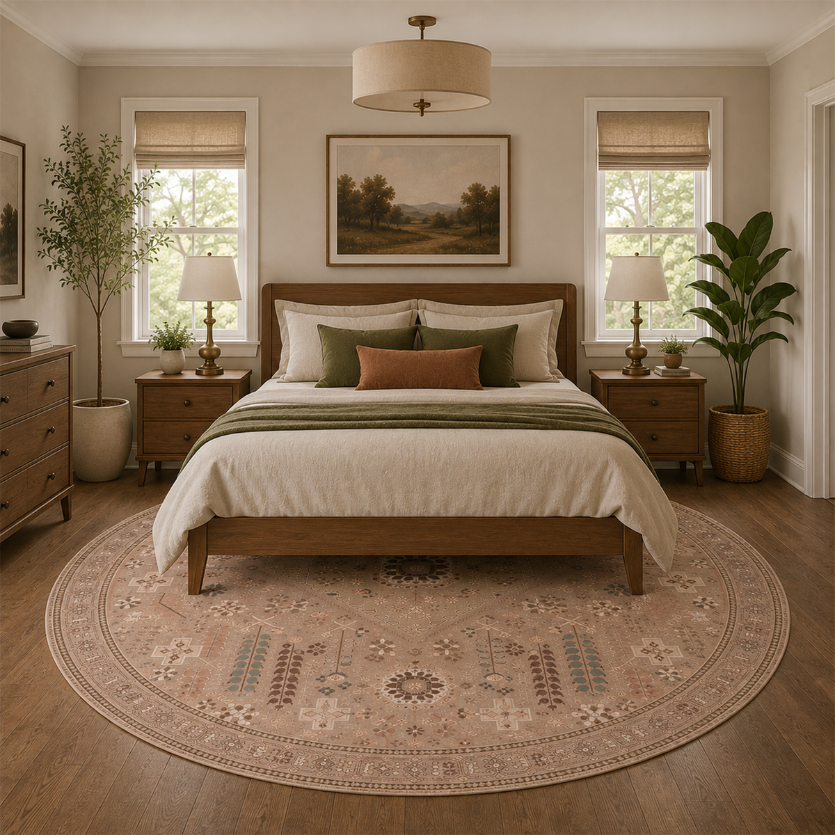 Blush Botanical Medallion Rug