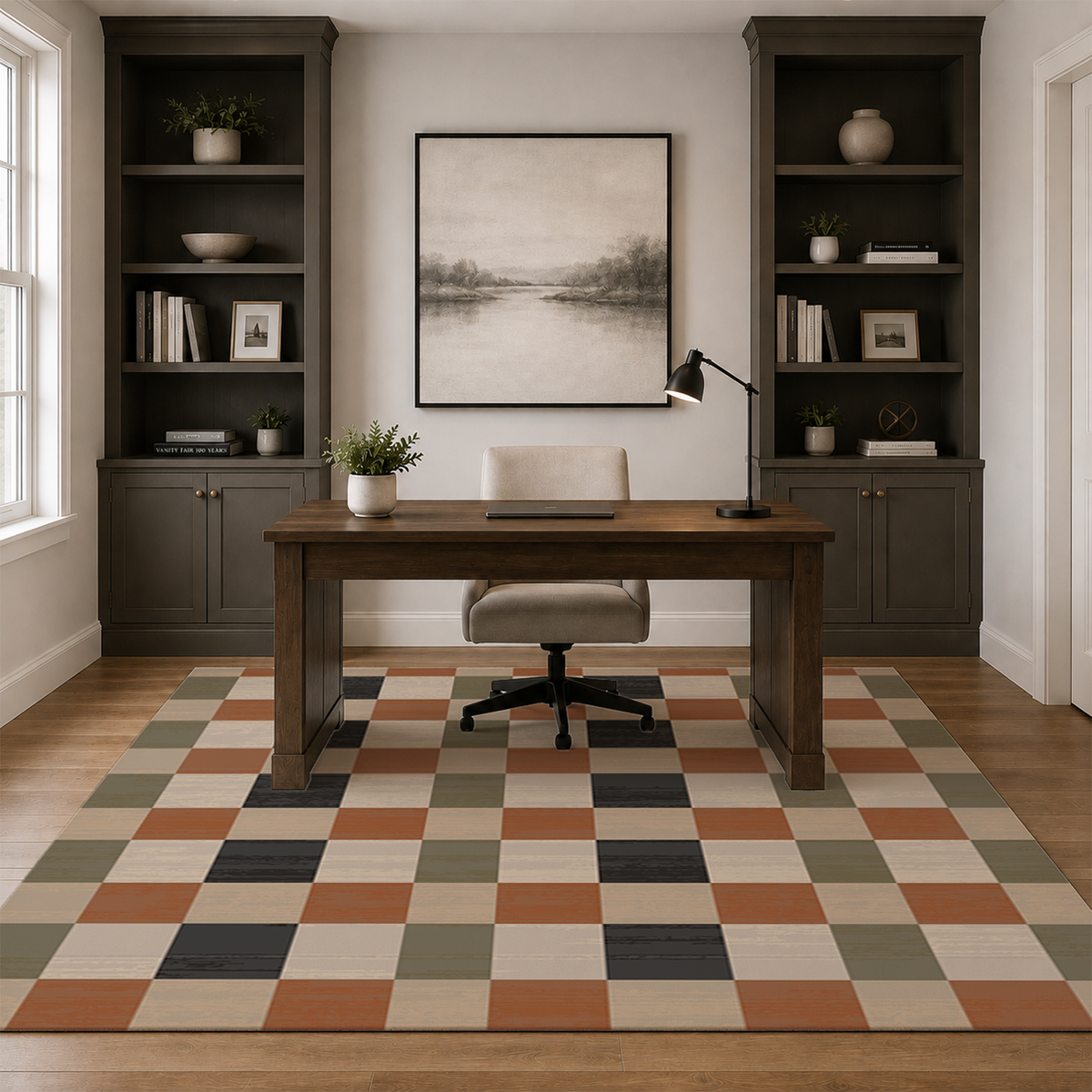 Checkerboard Grid Rug