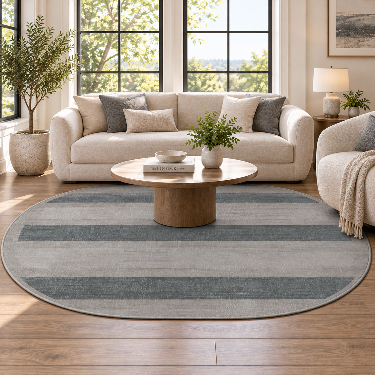 Graphite Band Rug