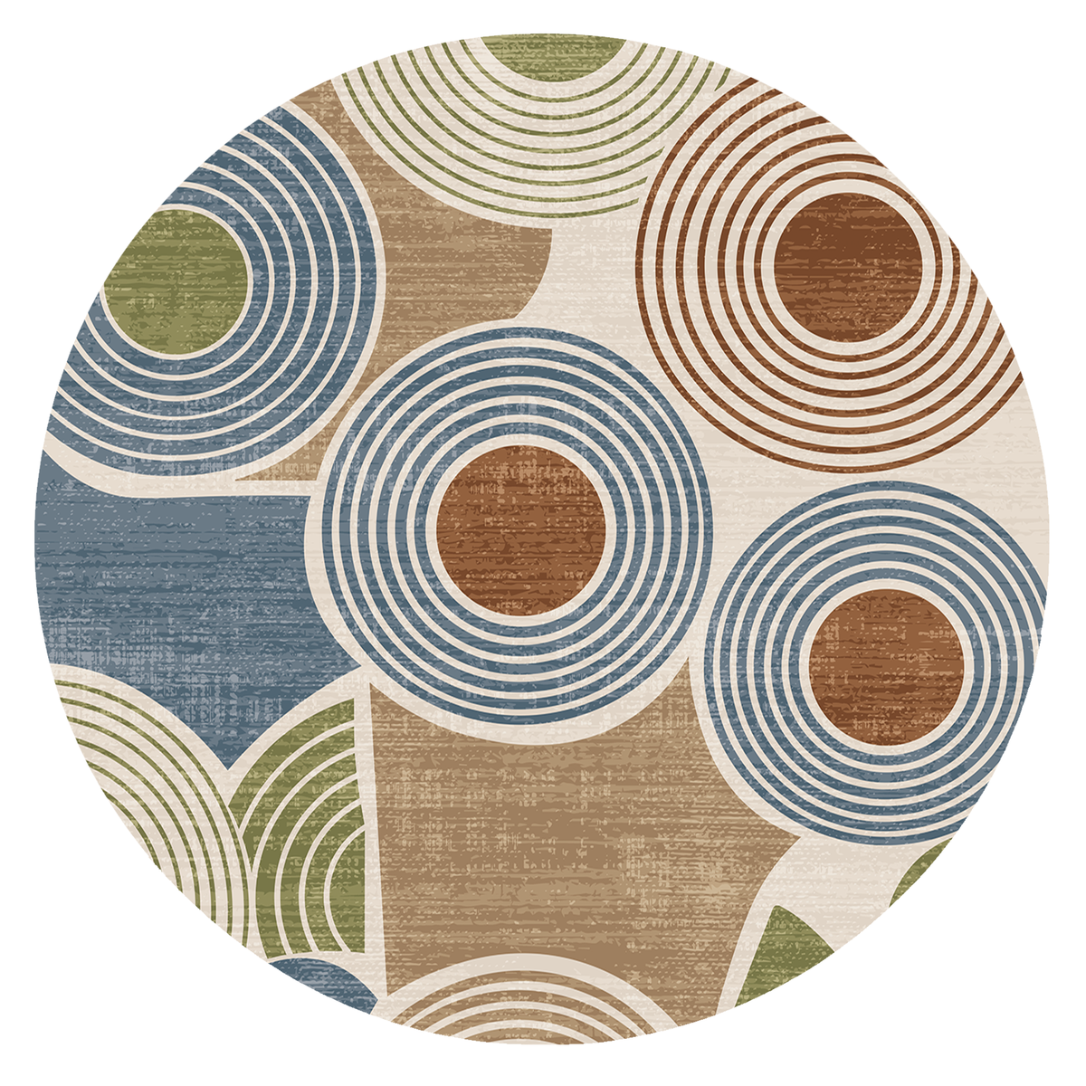 Retro Orbit Circle Rug