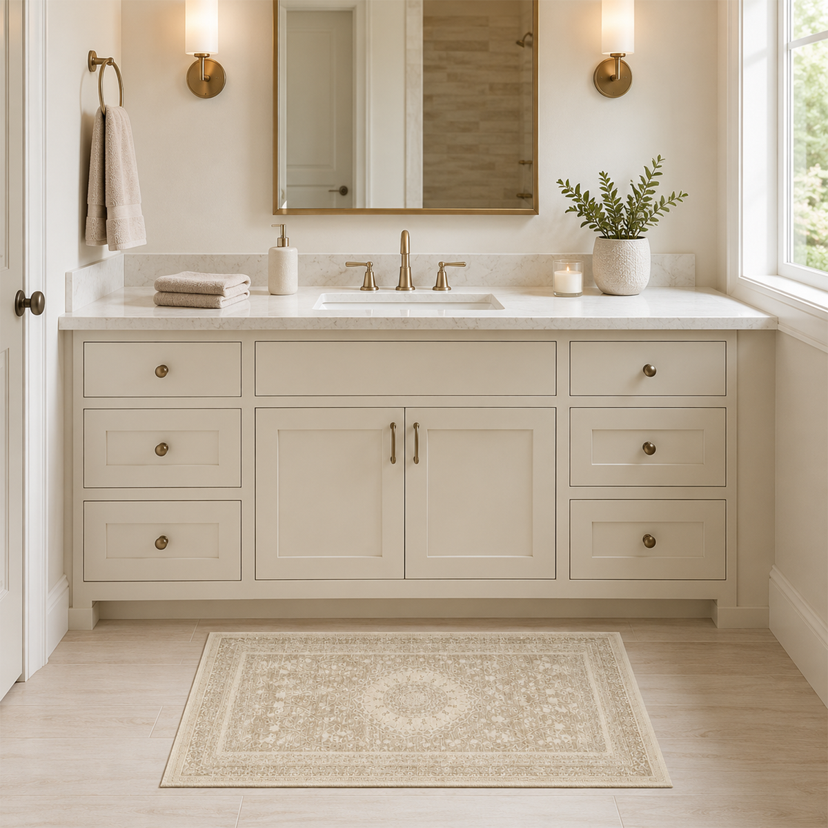 Faded Traditional Medallion Rug