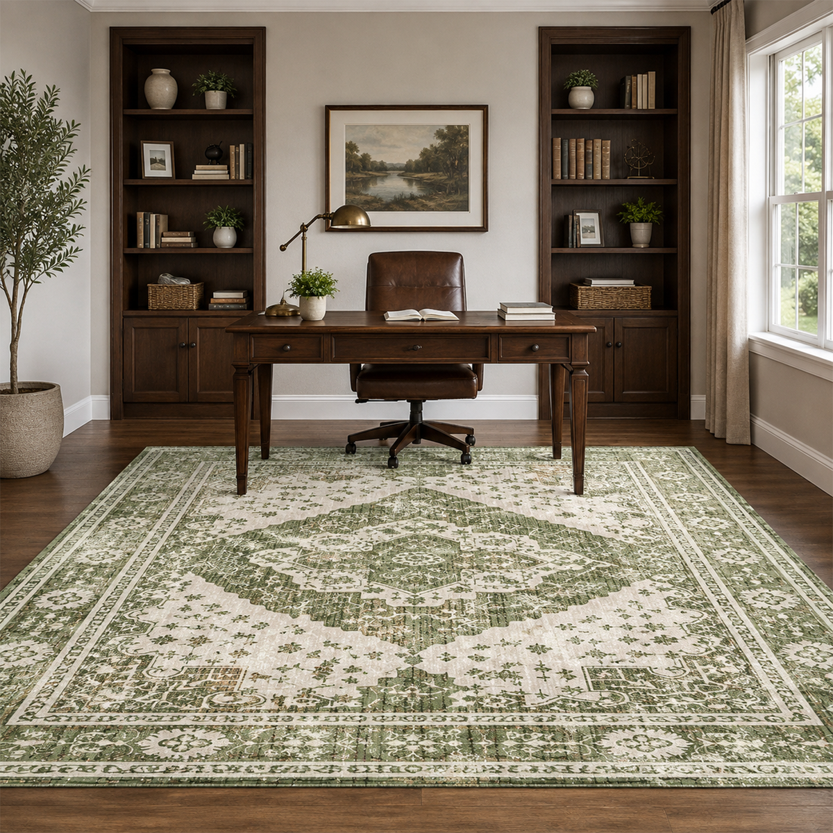 Moss Green Heritage Rug