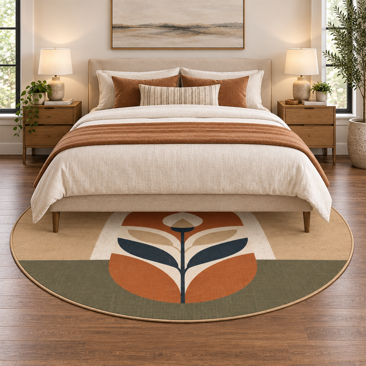 Retro Bloom Arch Rug