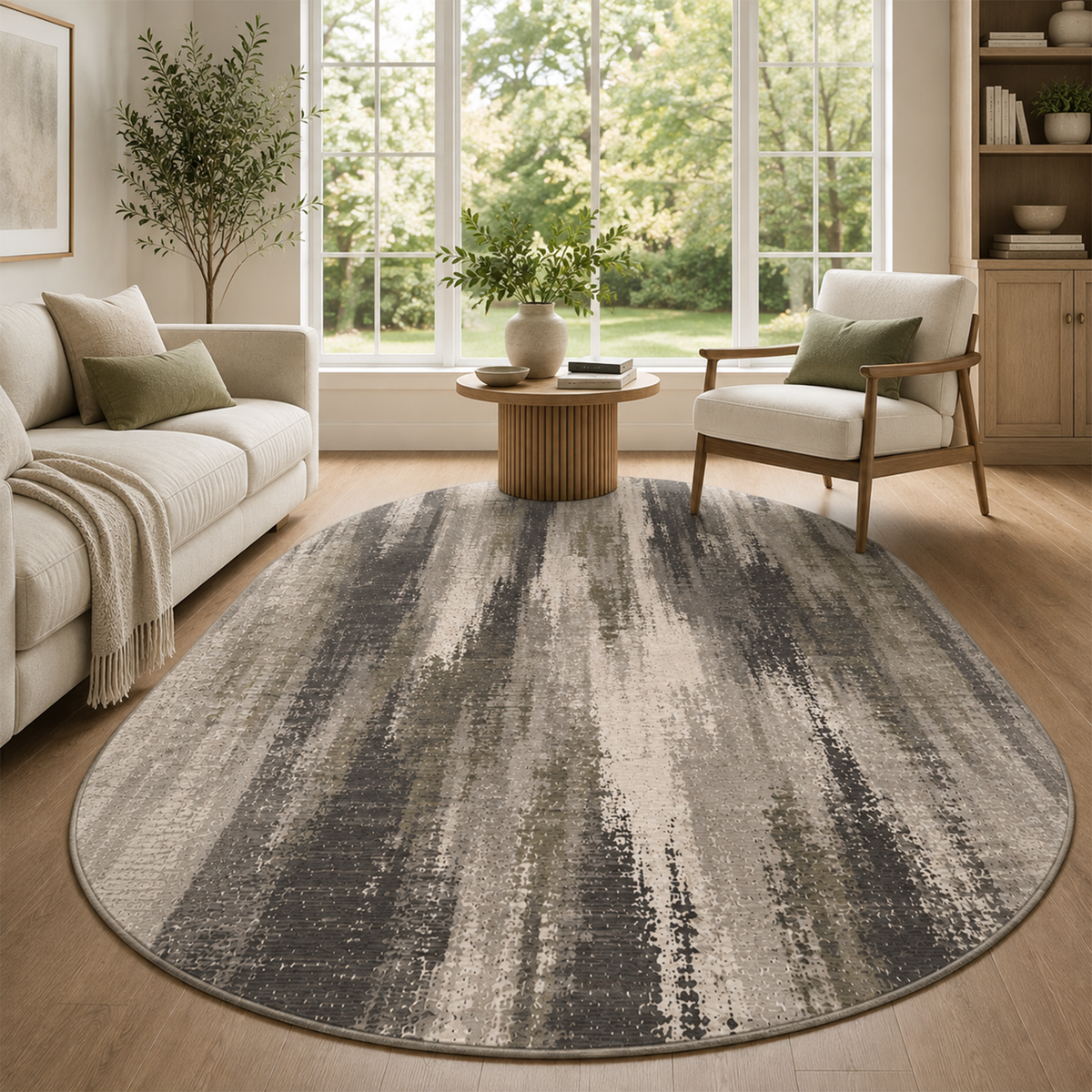 Slate Linear Abstract Rug