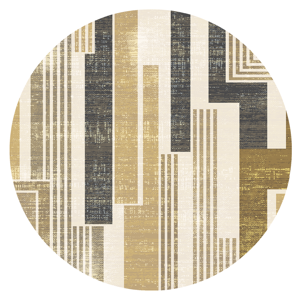 Golden Linear Geo Rug