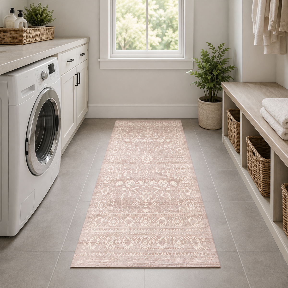 Vintage Blush Floral Rug
