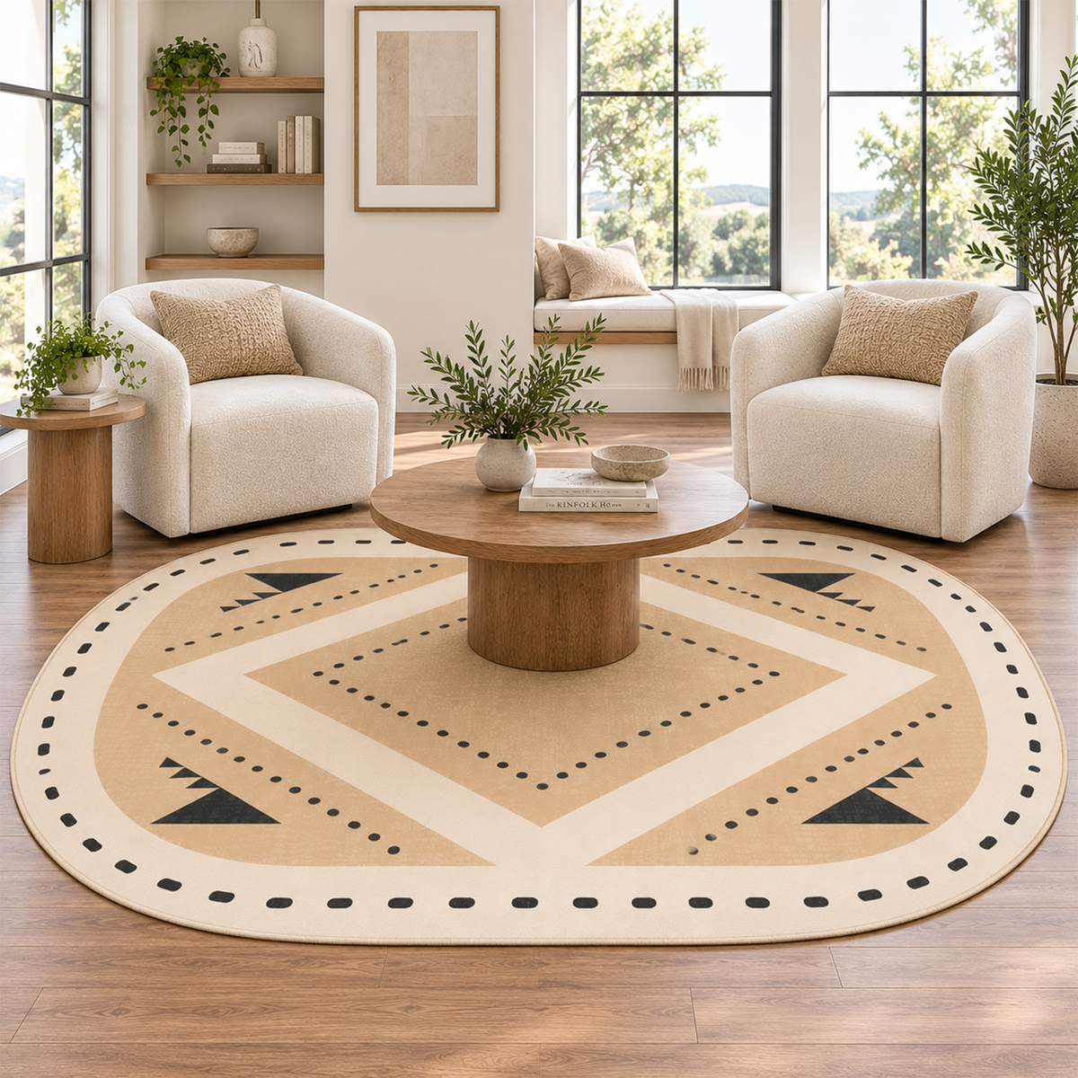 Tribal Diamond Border Rug