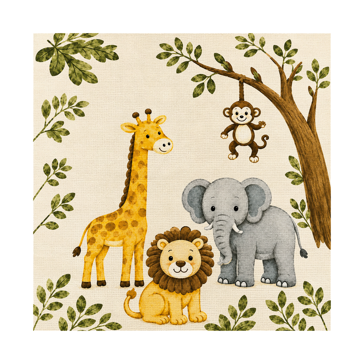 Jungle Pals Kids Washable Rug
