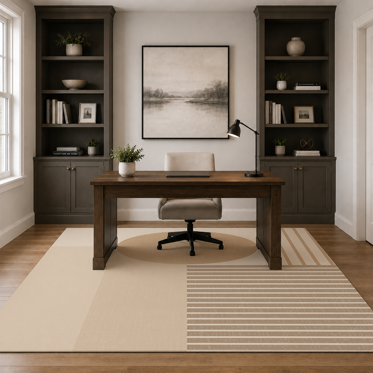 Sandstone Linear Geo Rug