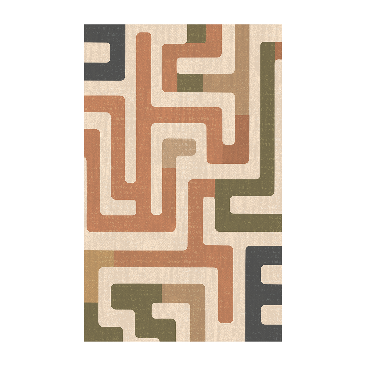 Geometric Circuit Maze Rug