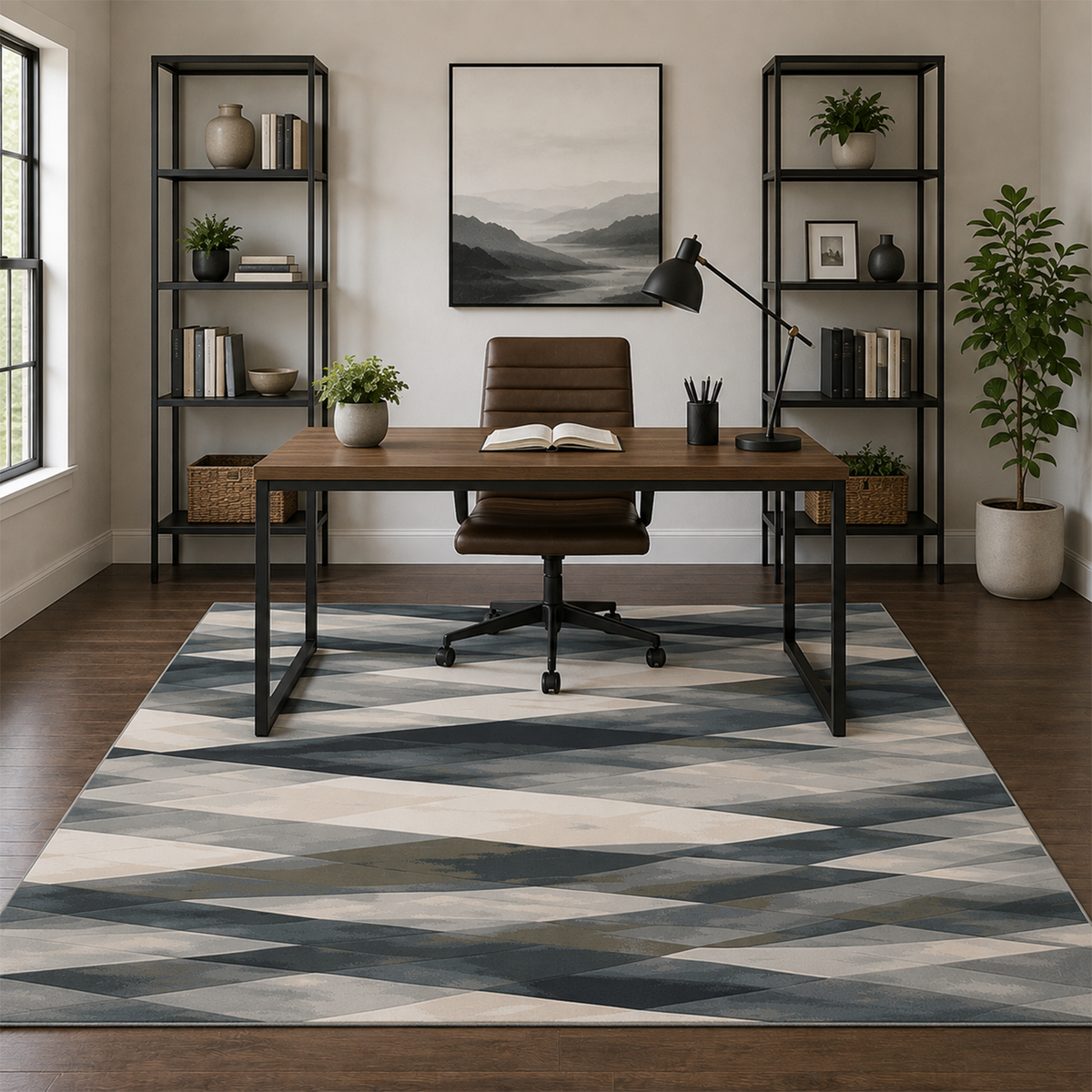 Slate Prism Geometric Rug