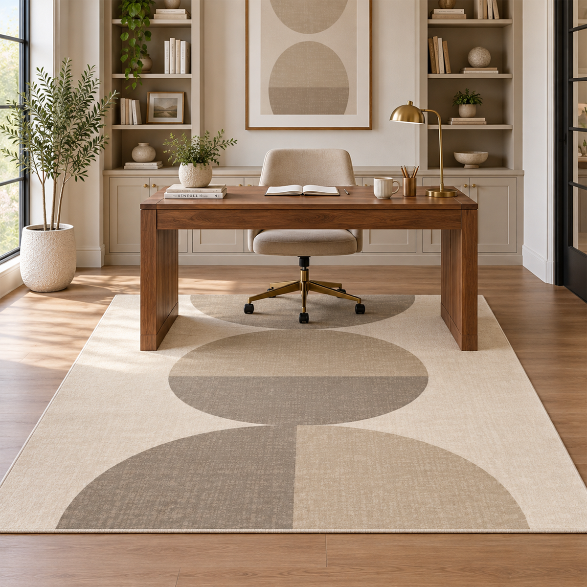 Stacked Circle Geo Rug