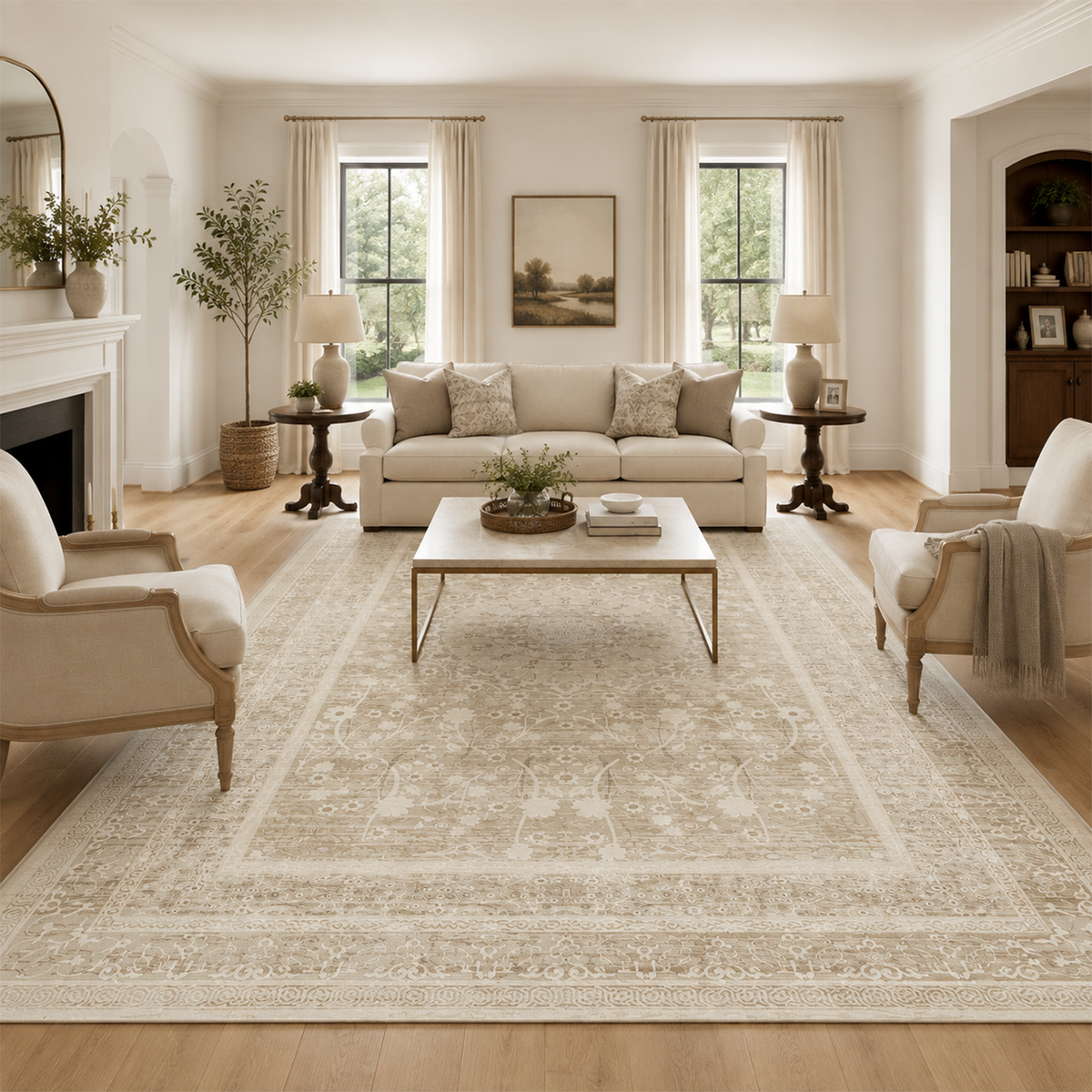 Faded Traditional Medallion Rug