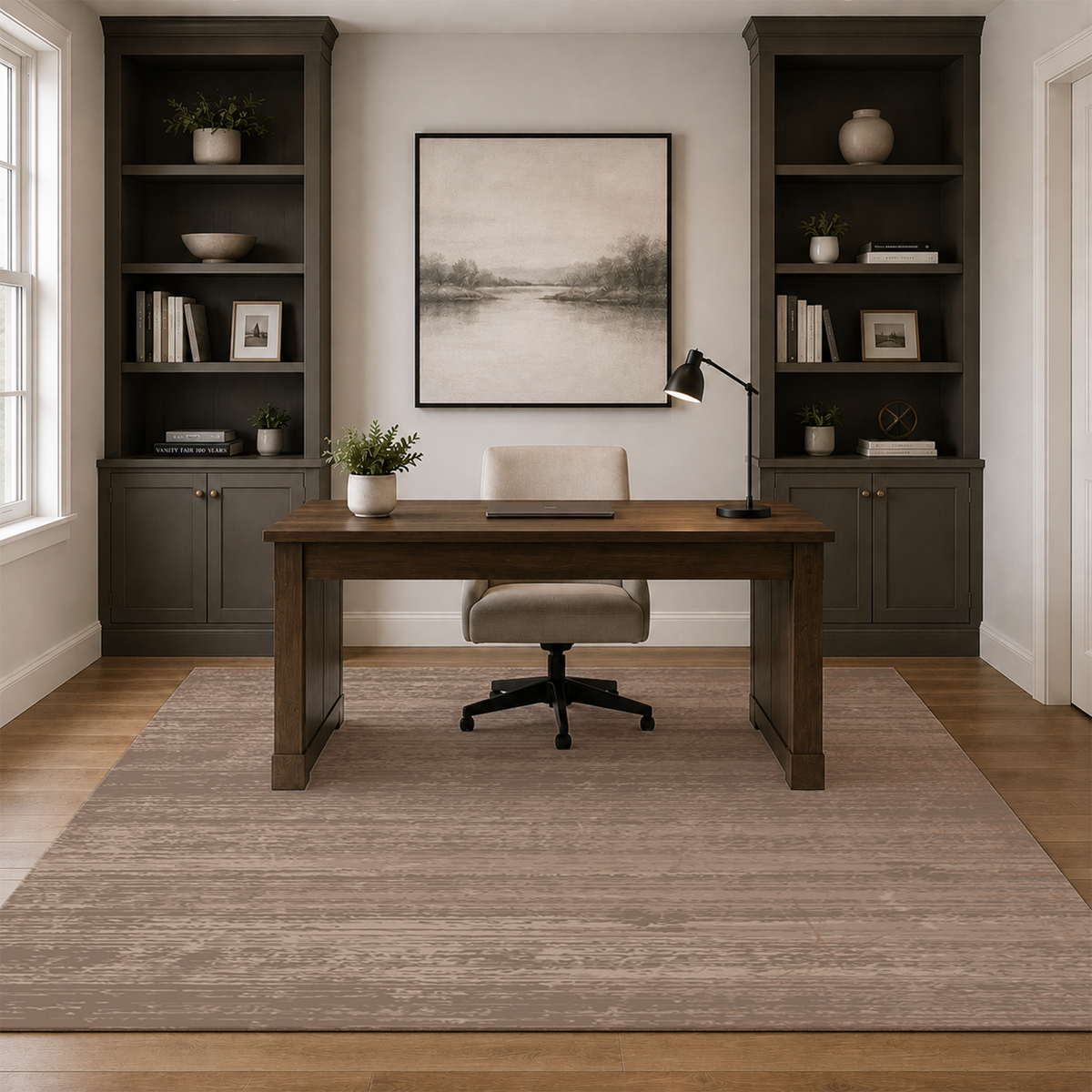 Taupe Distressed Texture Rug