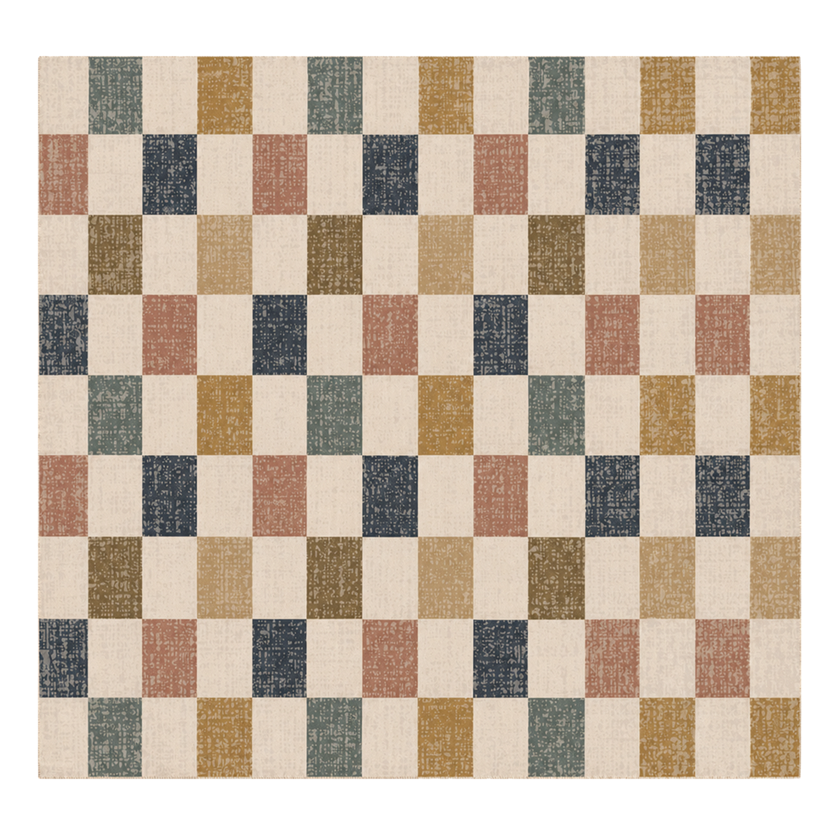 Multicolor Woven Checkerboard Rug