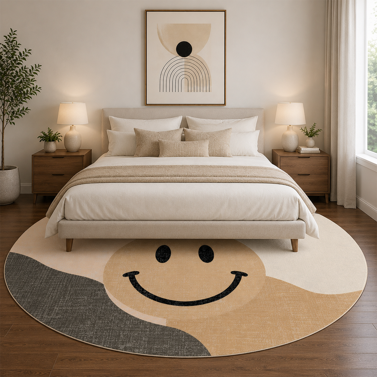 Happy Face Abstract Rug