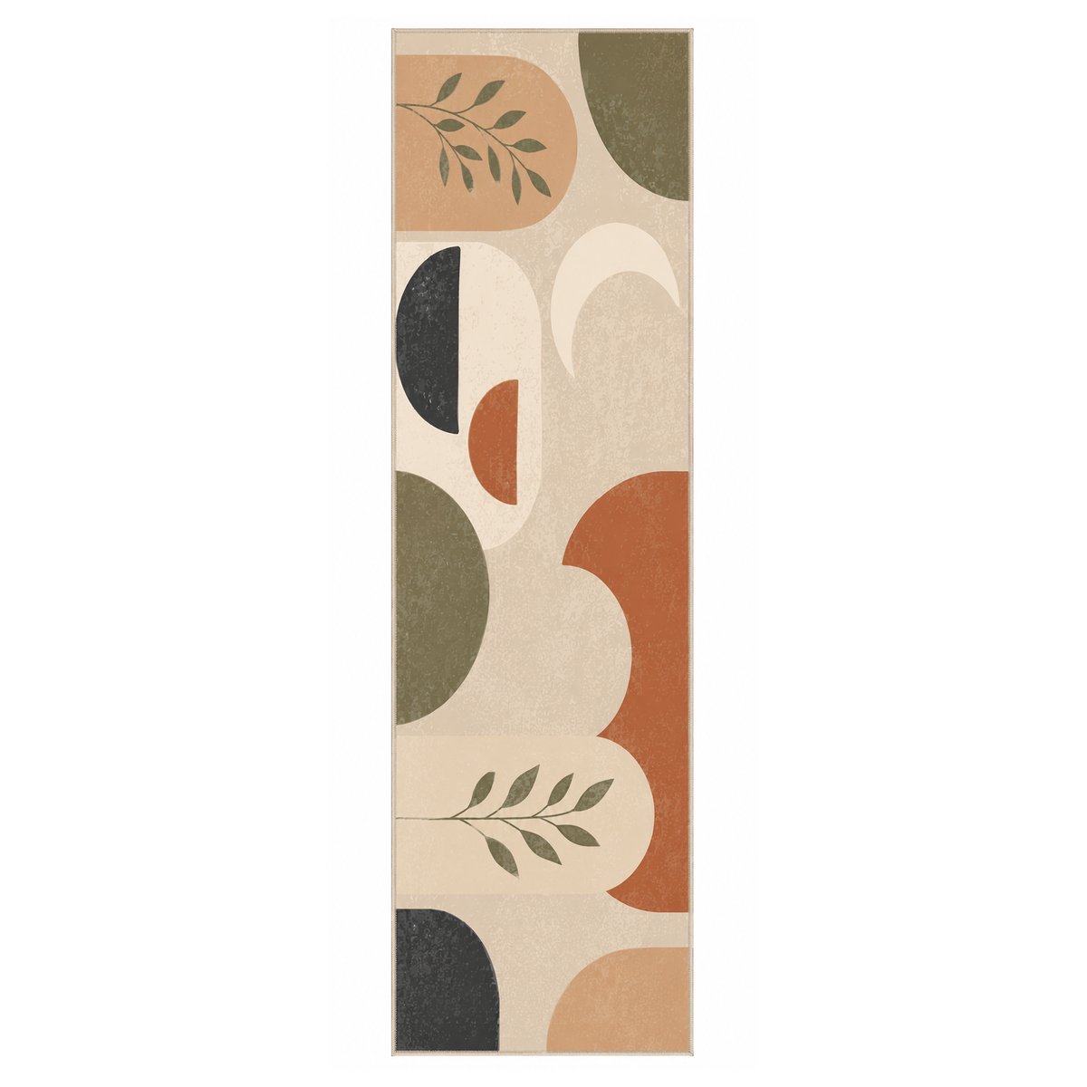 Modern Botanical Geometric Washable Area Rug