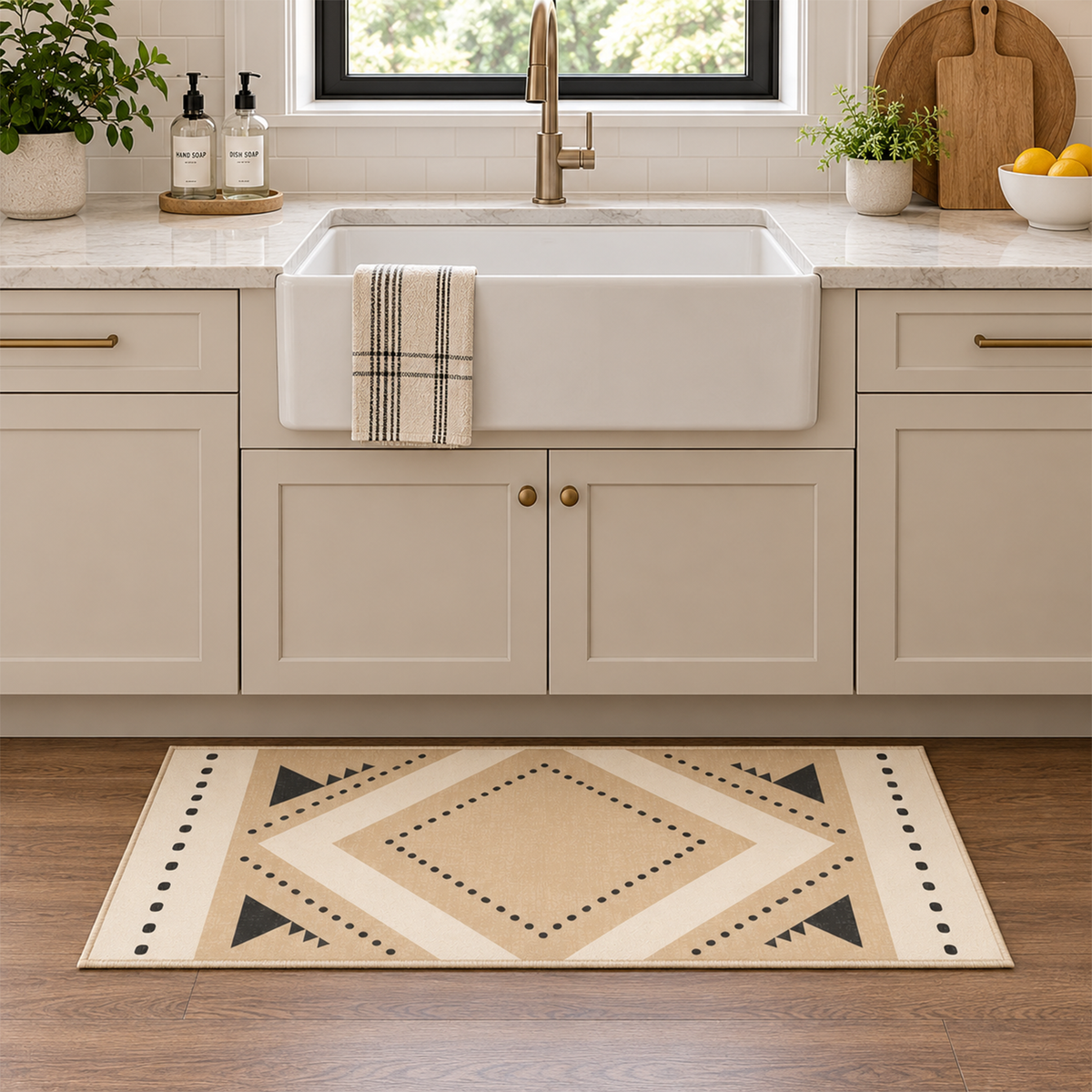 Tribal Diamond Border Rug