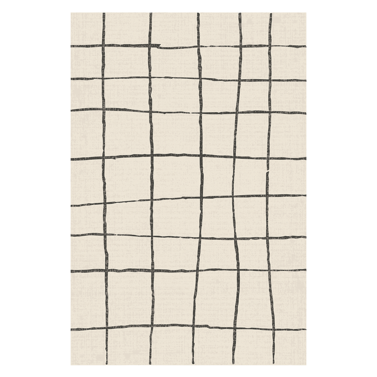 Ivory Sketch Check Rug