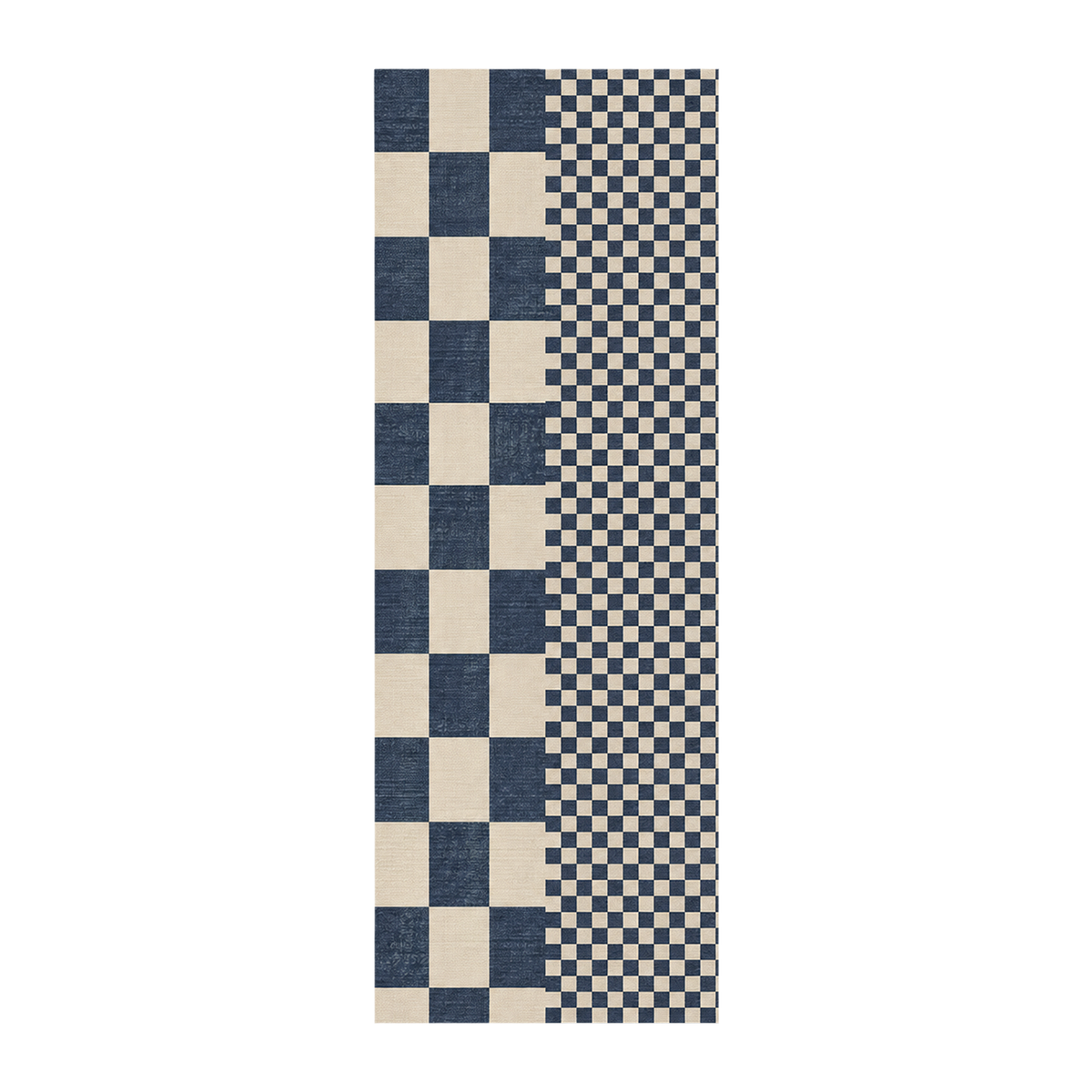 Navy Split Checker Rug
