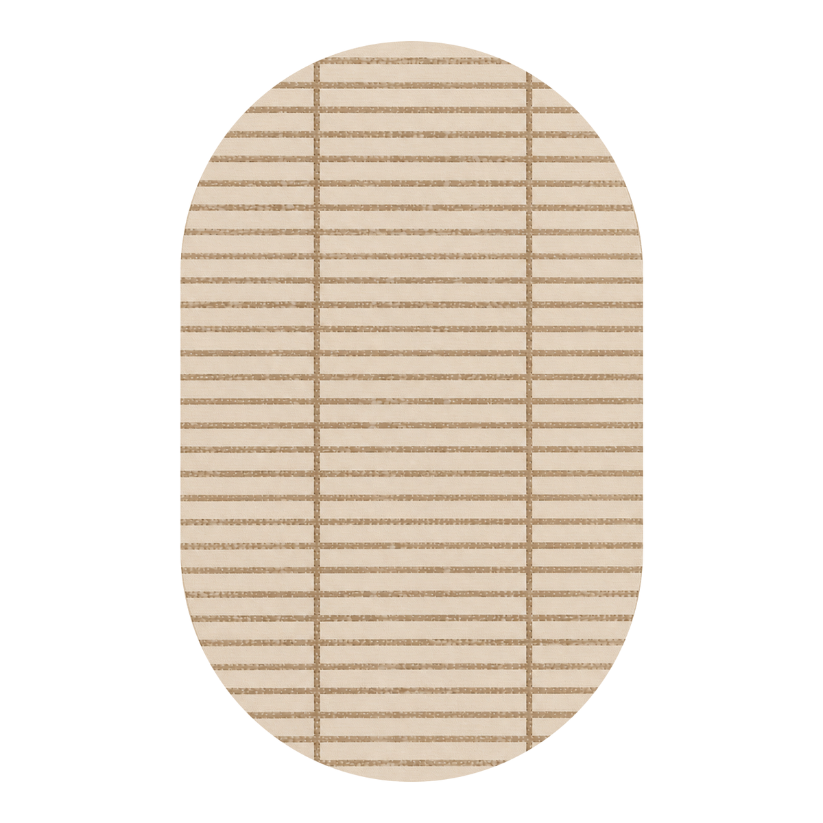 Beige Pinstripe Grid Rug