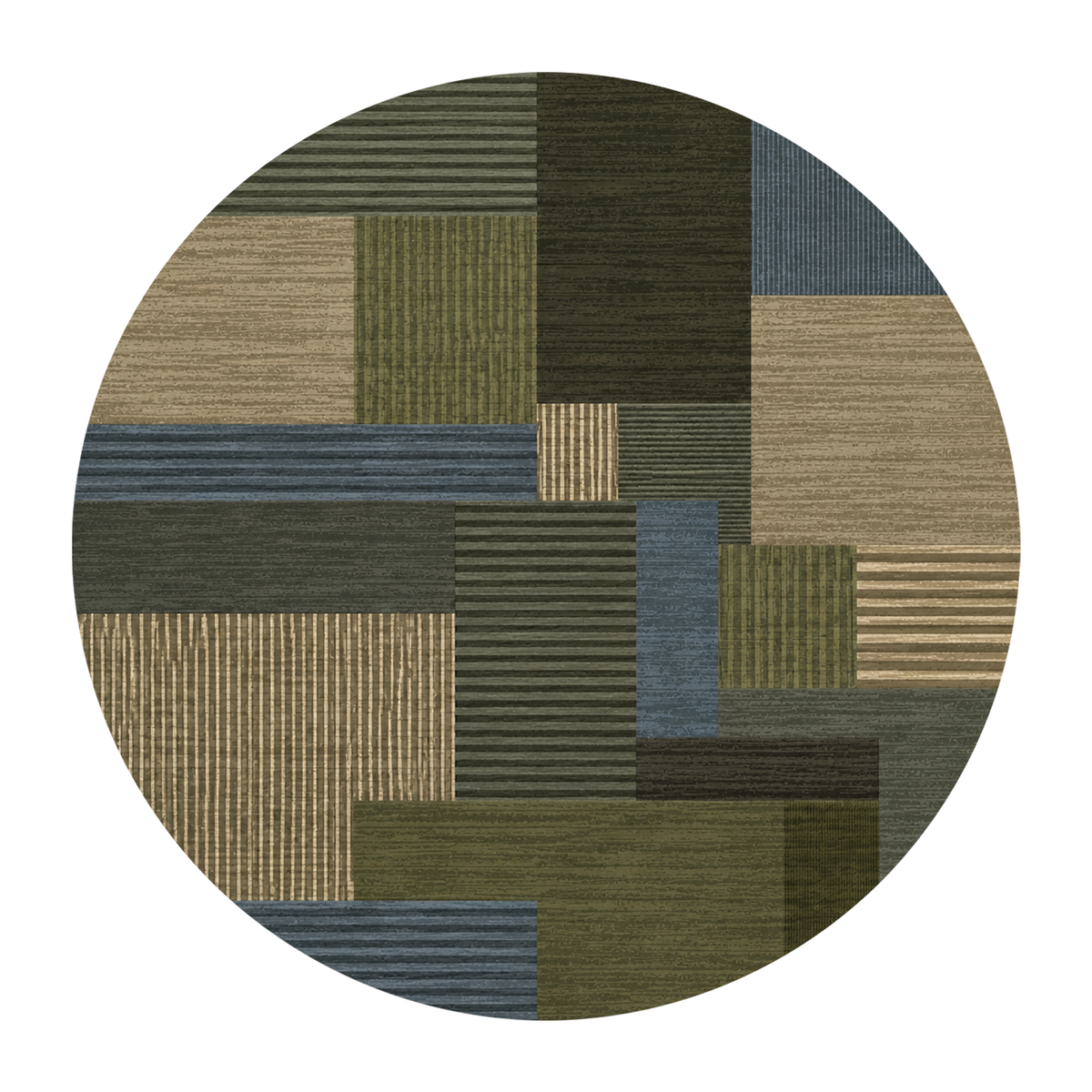 Forest Patchwork Geometric Rug