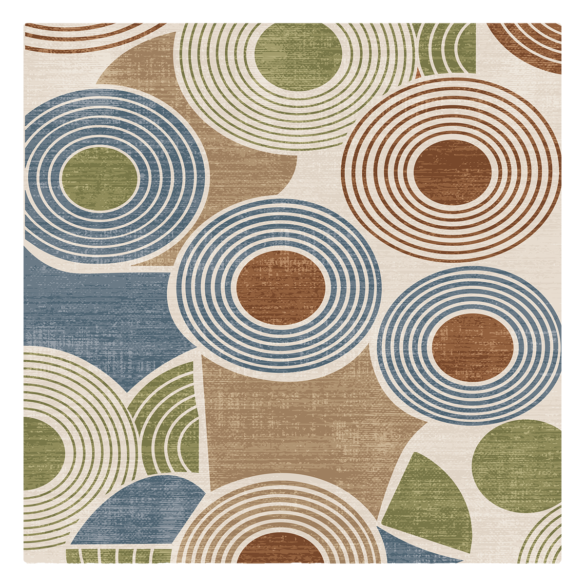 Retro Orbit Circle Rug