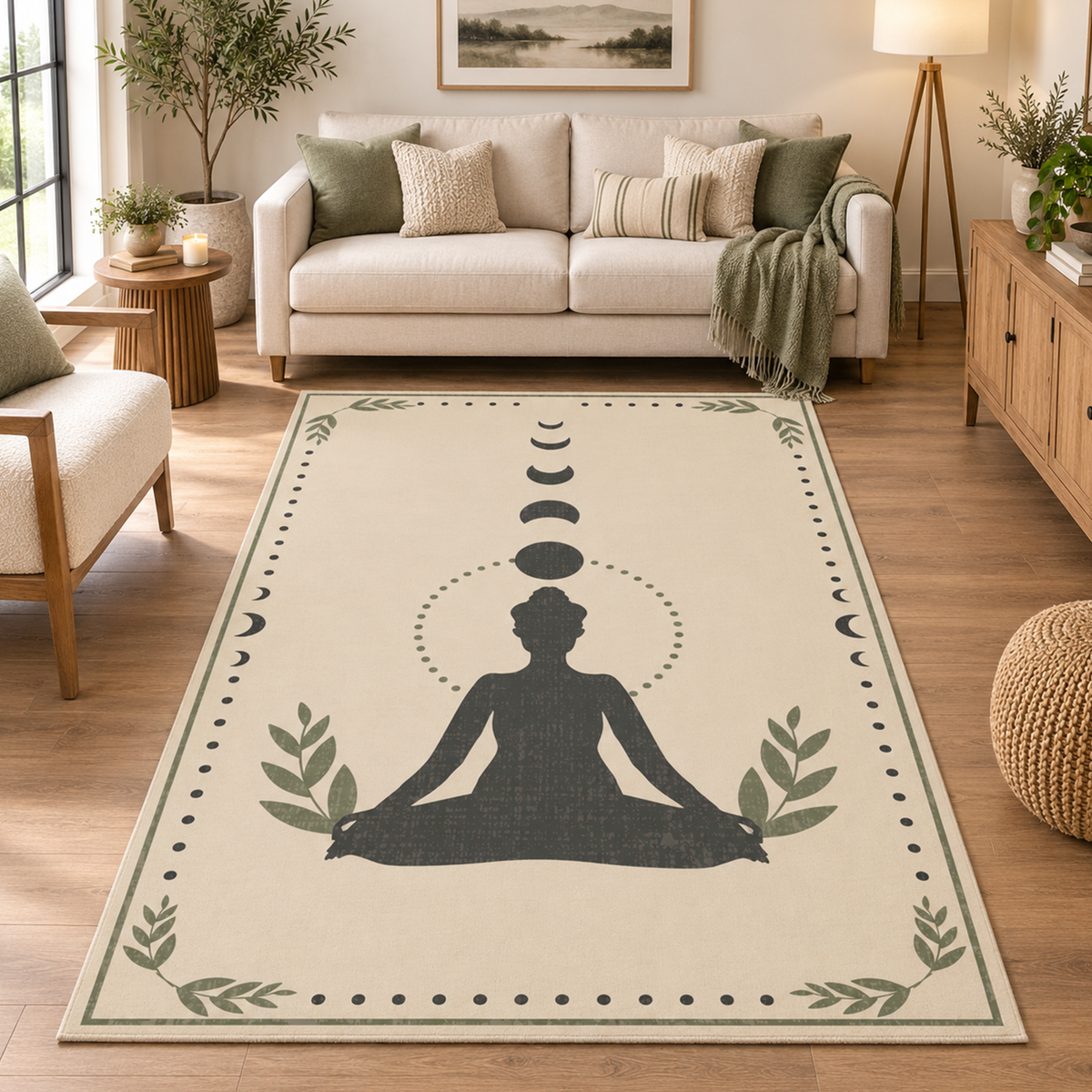 Moon Phase Meditation Rug