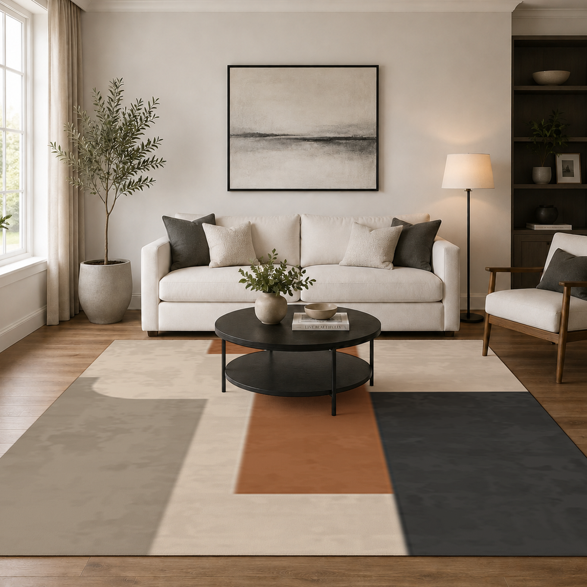 Bold Geometric Color Block Area Rug